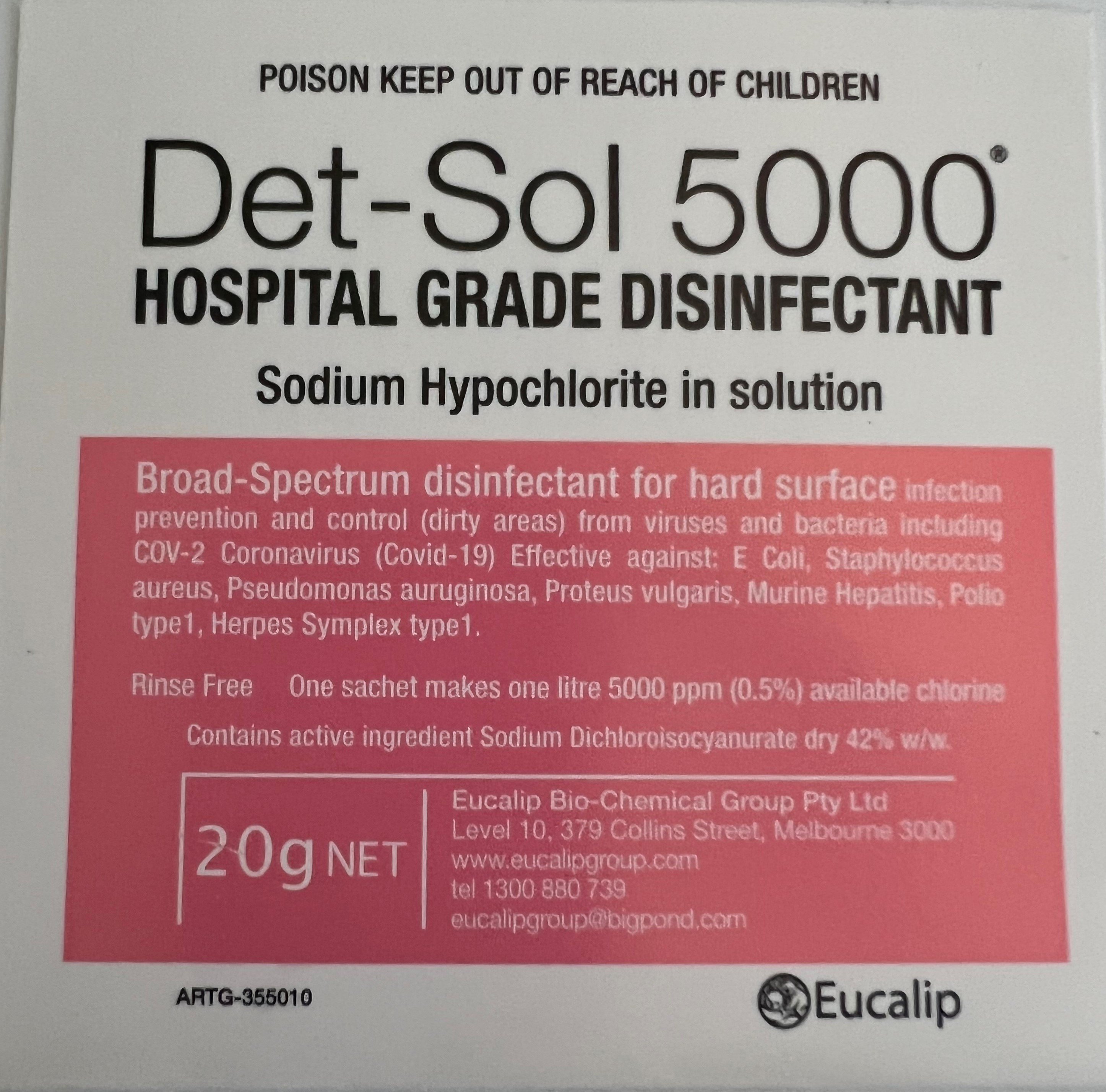 Det-Sol 5000 - Eucalip Group Hospital-Grade Disinfectant